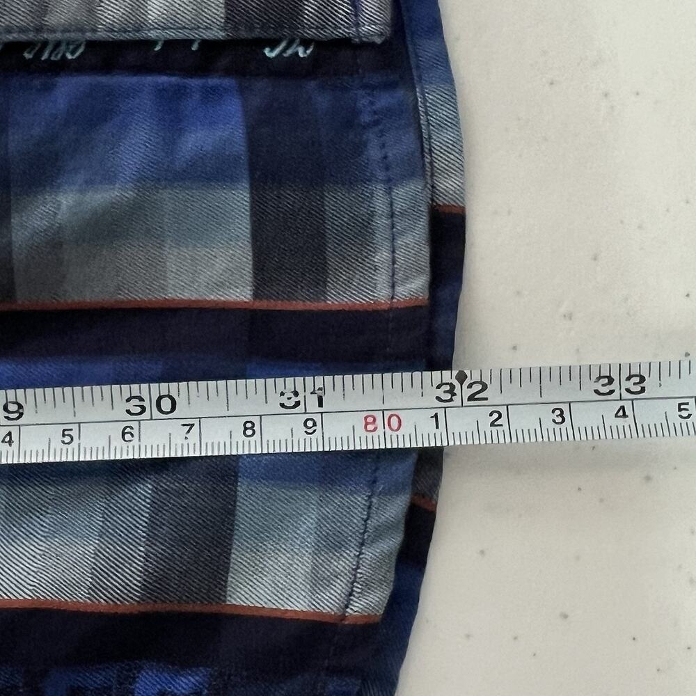 Robert Graham Shirt Mens XL Blue Plaid Flip Cuff Check‎ Classic Fit Embroidered - Picture 14 of 14